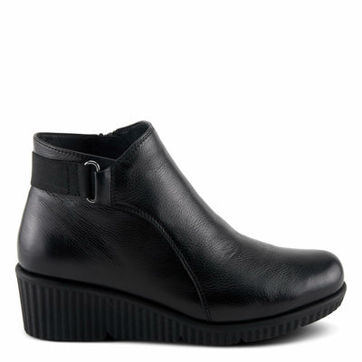 Spring Step Women's ABRUZZO Ankle Booties with Pebbled Leather, Modern Wedge Sole, and Removable Insoles Black EU 39 / US 8.5