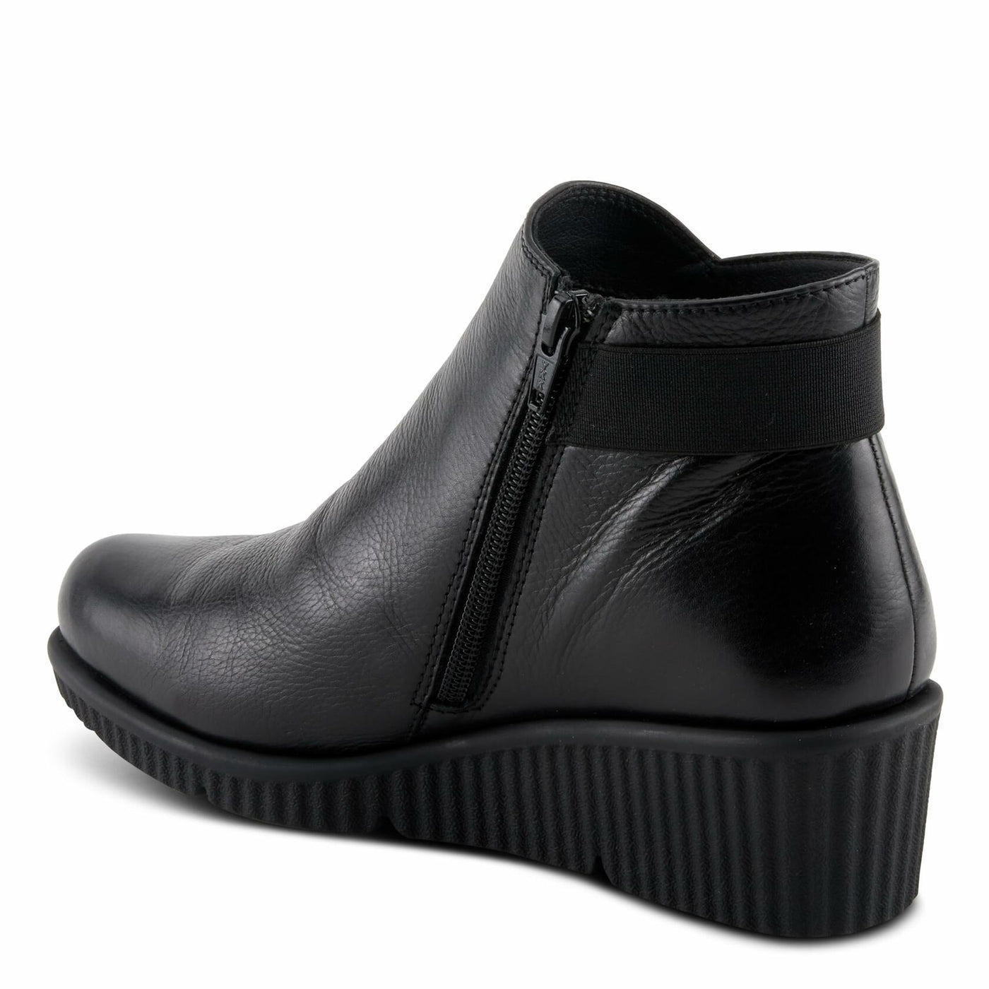 Spring Step Women's ABRUZZO Ankle Booties with Pebbled Leather, Modern Wedge Sole, and Removable Insoles Black EU 39 / US 8.5