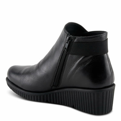 Spring Step Women's ABRUZZO Ankle Booties with Pebbled Leather, Modern Wedge Sole, and Removable Insoles Black EU 39 / US 8.5