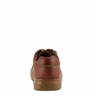 Spring Step L'Artiste Danli-Fab Fashion Sneakers | Leather & Tapestry Print Lace-Up with Side Zipper BROWN MULTI EU 42 / US 10.5-11