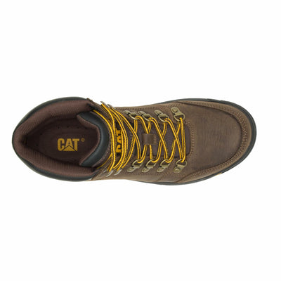 Cat Footwear Men's Outline Soft Toe Work Boot, Seal Brown, 7
