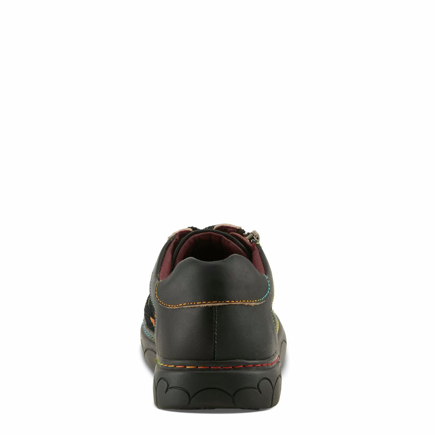 Spring Step L'Artiste Danli-Fab Fashion Sneakers – Premium Leather with Tapestry Print Upper - Lace Up Zipper Closure, Removable Insole, Flat Platform Sole, Black Multi EU 41 / US 9.5-10