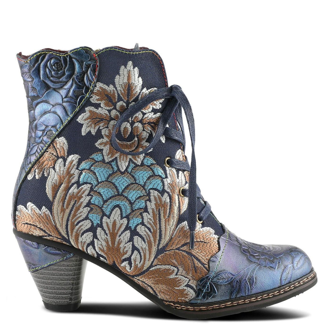 Spring Step L'Artiste Women's Siren Bootie Navy Multi EU 37 / US 6.5-7