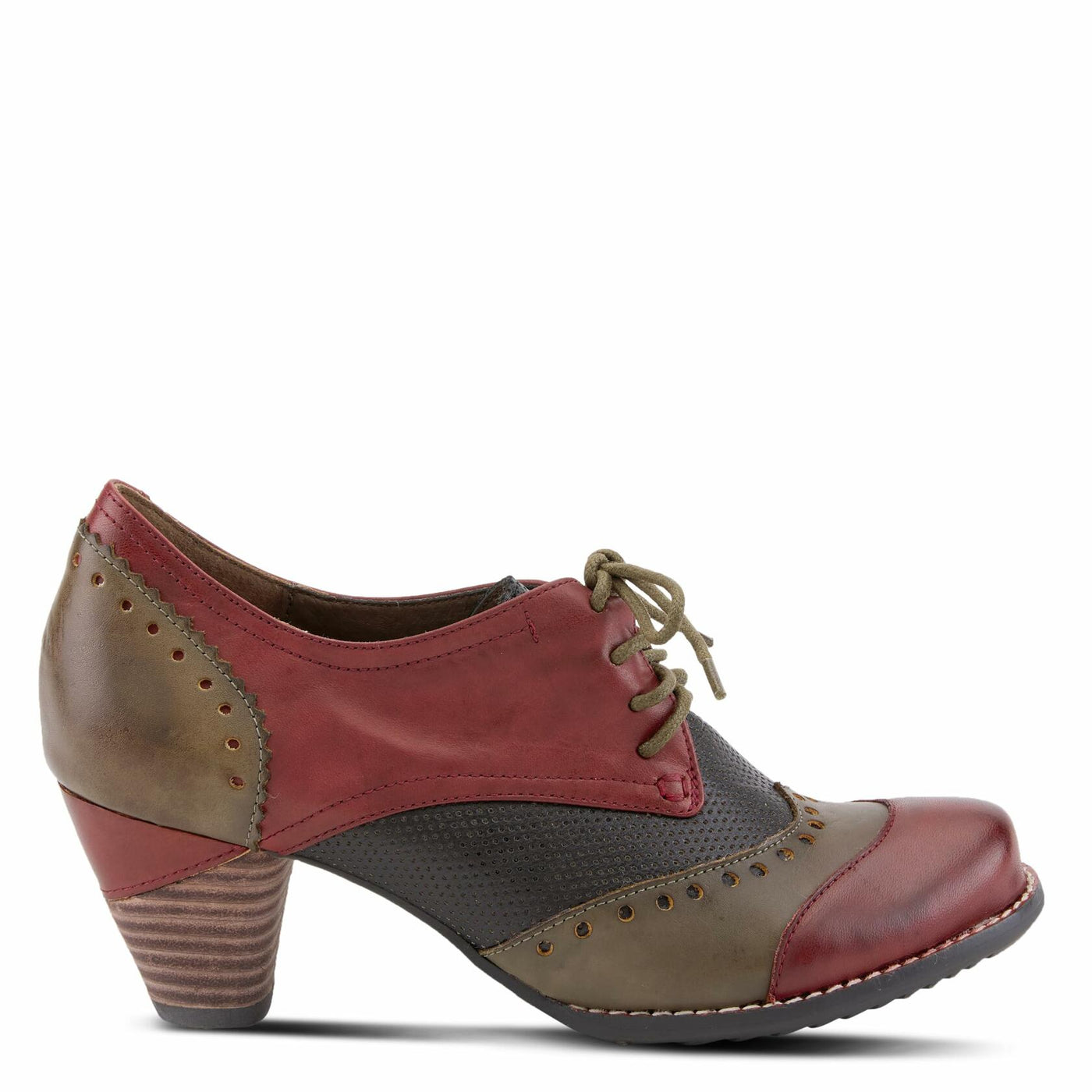L’Artiste by Spring Step Women's Bardot Dress Pump, Red/Multi, 37 EU/6.5-7 M US