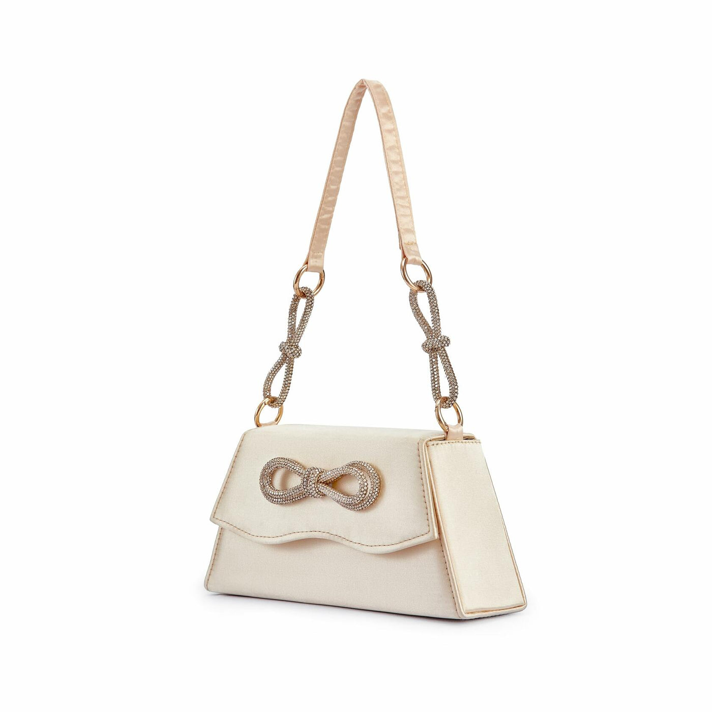 Lady Couture AMY Rhinestone Bow Handbag, Gold