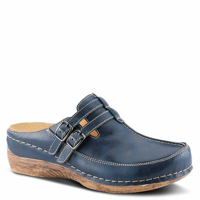 Spring Step Happy Mule Clogs for Women - Ladies Slip-On Clogs with Ajdustable Straps - Comfortable Slip-On Loafers for Women - Navy EU 41 / US 9.5-10
