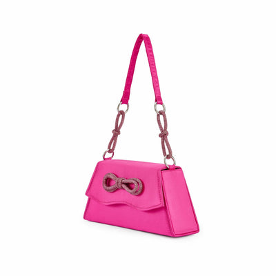 Lady Couture AMY Rhinestone Bow Handbag, Fuchsia