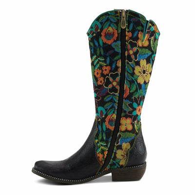 Spring Step L'Artiste Women's Rodeoqueen Leather Tall Boot Black Multi EU 42 / US 10.5-11