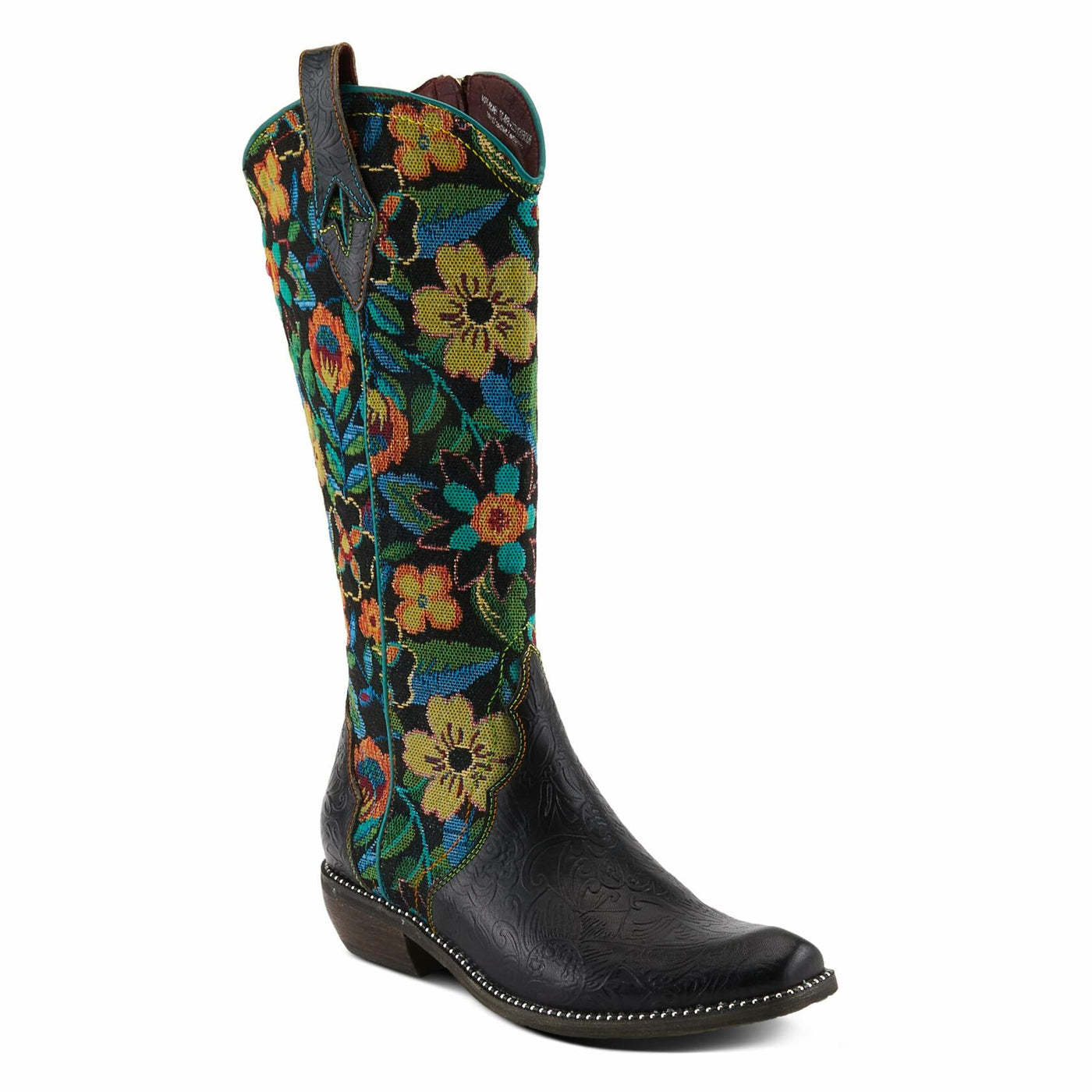 Spring Step L'Artiste Women's Rodeoqueen Leather Tall Boot Black Multi EU 42 / US 10.5-11