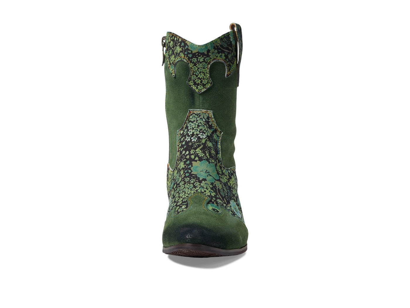 L'Artiste by Spring Step Women's Lady Luck Western Boot, Green Multi Suede, 9