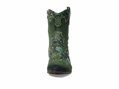 L'Artiste by Spring Step Women's Lady Luck Western Boot, Green Multi Suede, 9