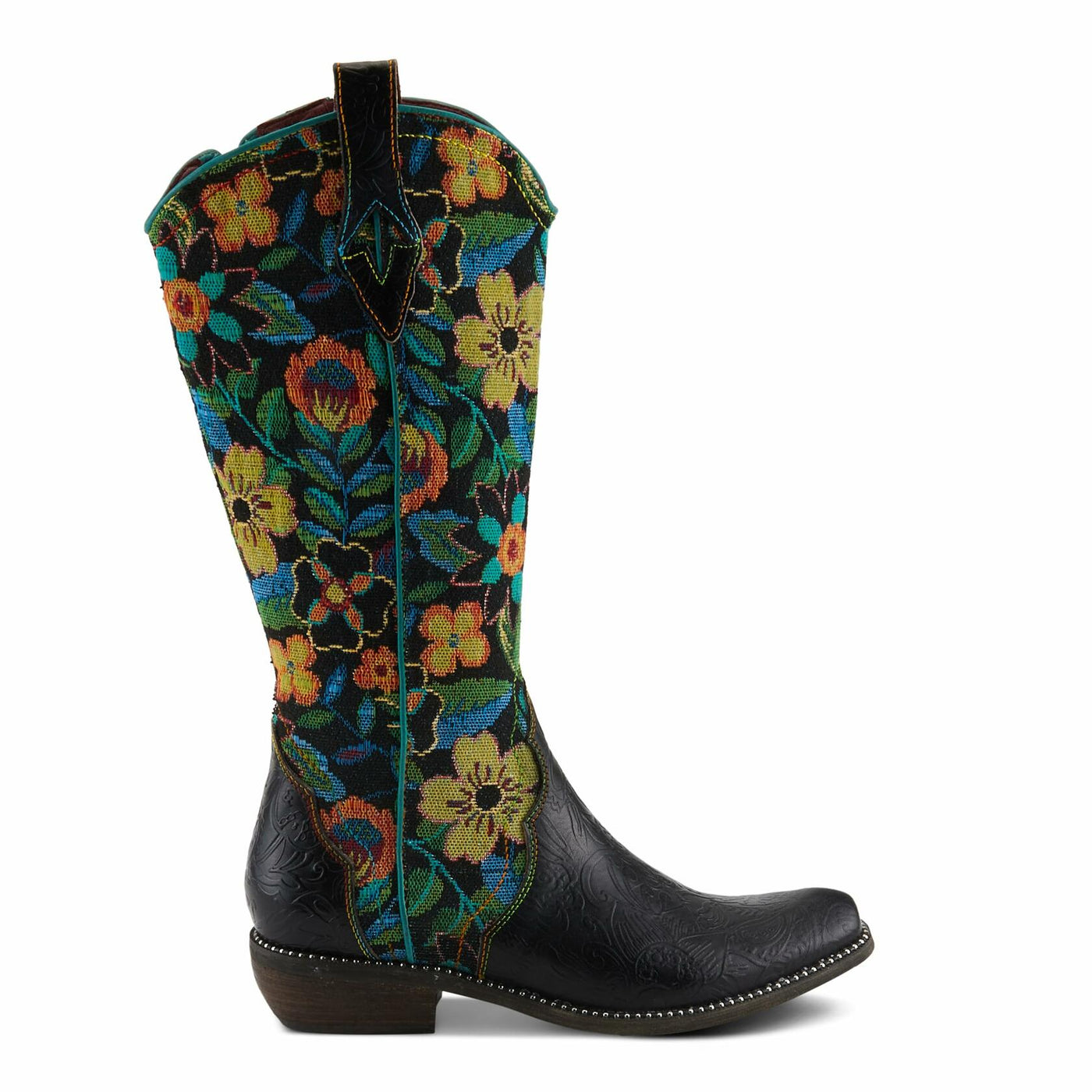 Spring Step L'Artiste Women's Rodeoqueen Leather Tall Boot Black Multi EU 42 / US 10.5-11
