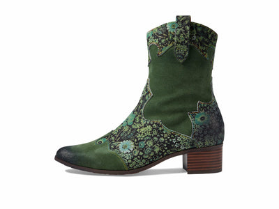 L'Artiste by Spring Step Women's Lady Luck Western Boot, Green Multi Suede, 9