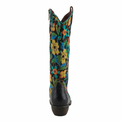 Spring Step L'Artiste Women's Rodeoqueen Leather Tall Boot Black Multi EU 42 / US 10.5-11