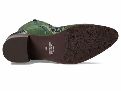L'Artiste by Spring Step Women's Lady Luck Western Boot, Green Multi Suede, 9