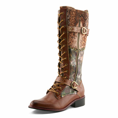 Spring Step L'Artiste Women's Vaneyck Leather Tall Boot Brown Multi EU 36 / US 5.5-6