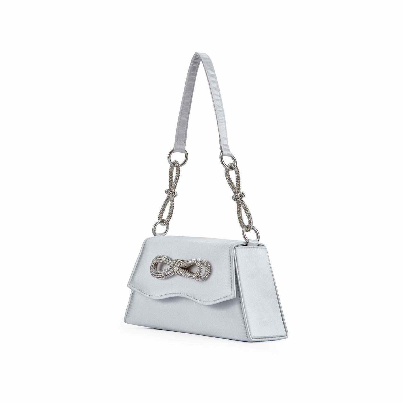 Lady Couture AMY Rhinestone Bow Handbag, Silver