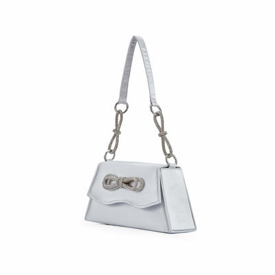Lady Couture AMY Rhinestone Bow Handbag, Silver