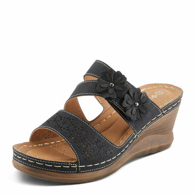 PATRIZIA Women's LOLLY Slide Wedge Sandals Black EU 38 / US 7.5-8