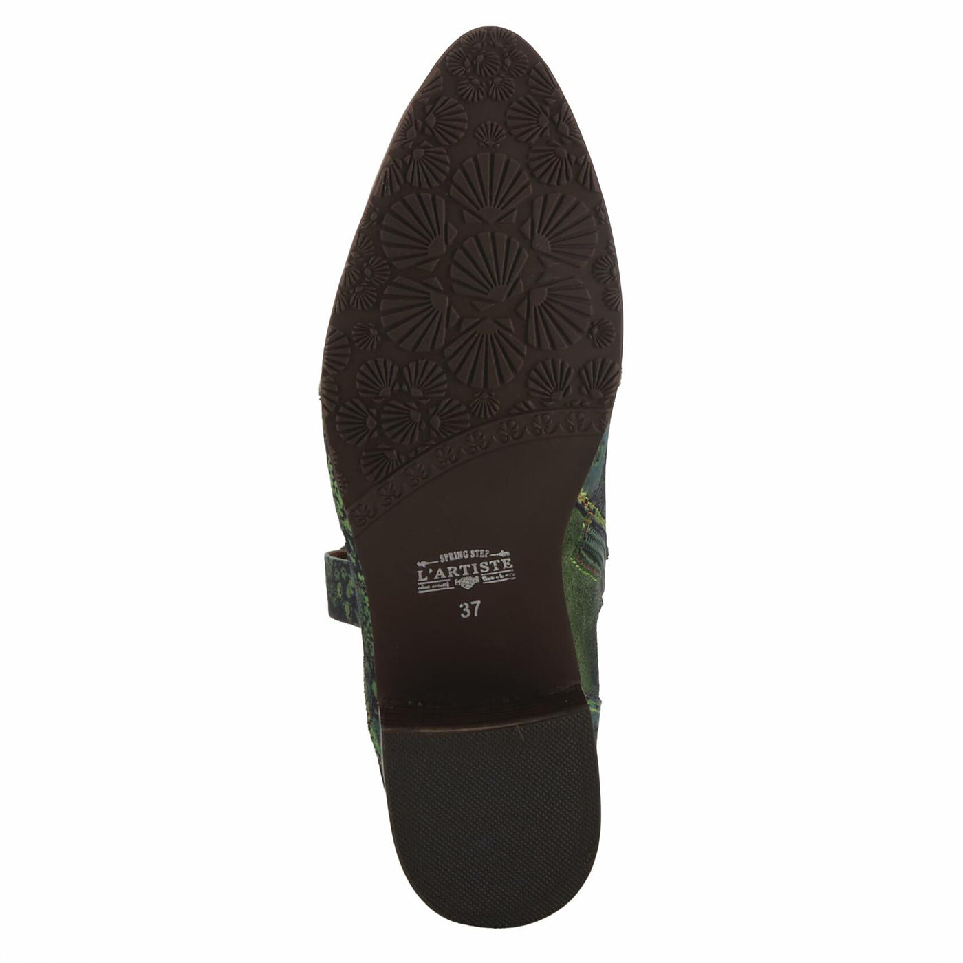 Spring Step L'Artiste Women's Ladyluck Western Boto with Flowers Green Multi Suede EU 43/11.5-12