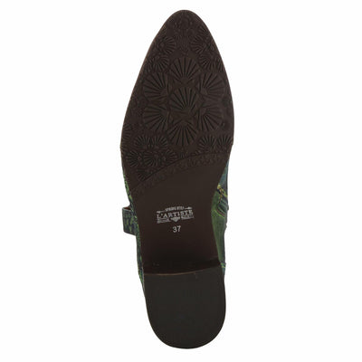 Spring Step L'Artiste Women's Ladyluck Western Boto with Flowers Green Multi Suede EU 43/11.5-12