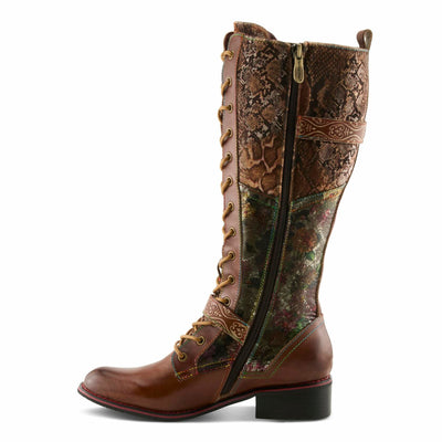 Spring Step L'Artiste Women's Vaneyck Leather Tall Boot Brown Multi EU 35 / US 5