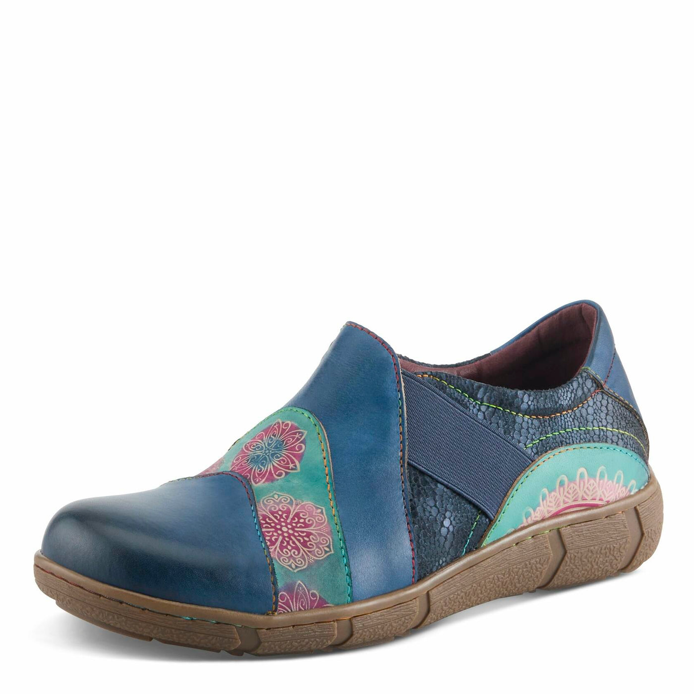 L'Artiste by Spring Step Women's Lata Clog, Navy Multy, 7