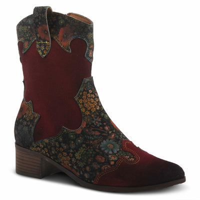 L'Artiste by Spring Step Women's Lady Luck Western Boot, Bordeaux Multi Suede, 10.5-11