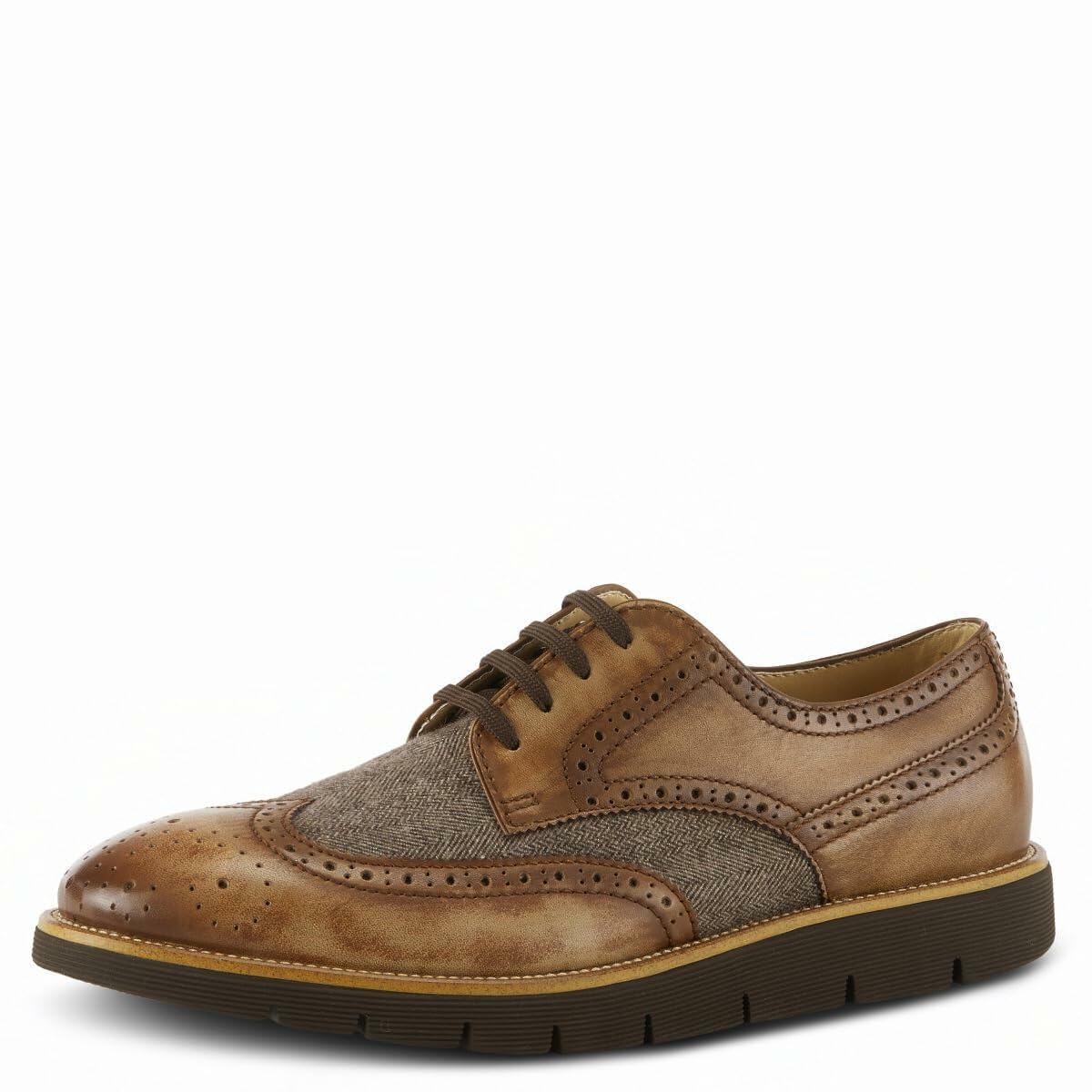 Spring Step L'Artiste Beaufort Oxford Shoes for Men - Leather Shoes with Lace-Up Closure - Mens Shoes for Casual Outdoor Walking - Camel EU 40 / US 7-7.5