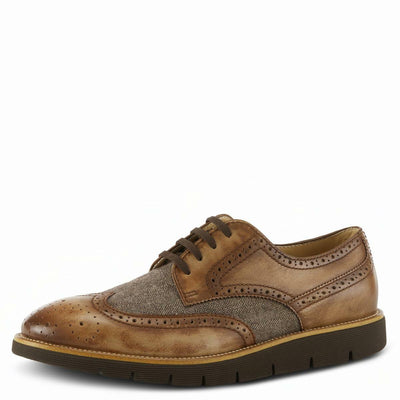 Spring Step L'Artiste Beaufort Oxford Shoes for Men - Leather Shoes with Lace-Up Closure - Mens Shoes for Casual Outdoor Walking - Camel EU 40 / US 7-7.5