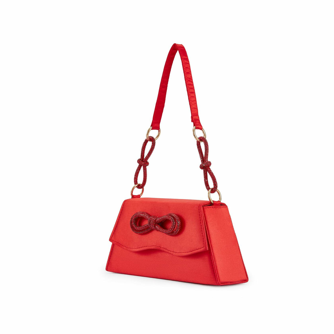 Lady Couture AMY Rhinestone Bow Handbag, Red