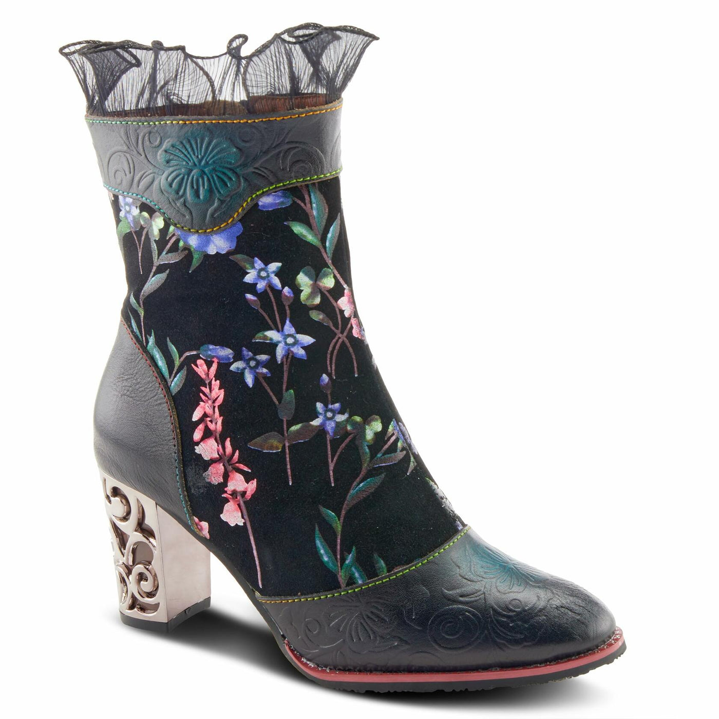 Spring Steps L`Artiste Gaga Mid-Calf Boots for Women - Ladies Boot with Side Zipper Closure - Comfortable Western Women's boots - Black Multi EU 35 / US 5