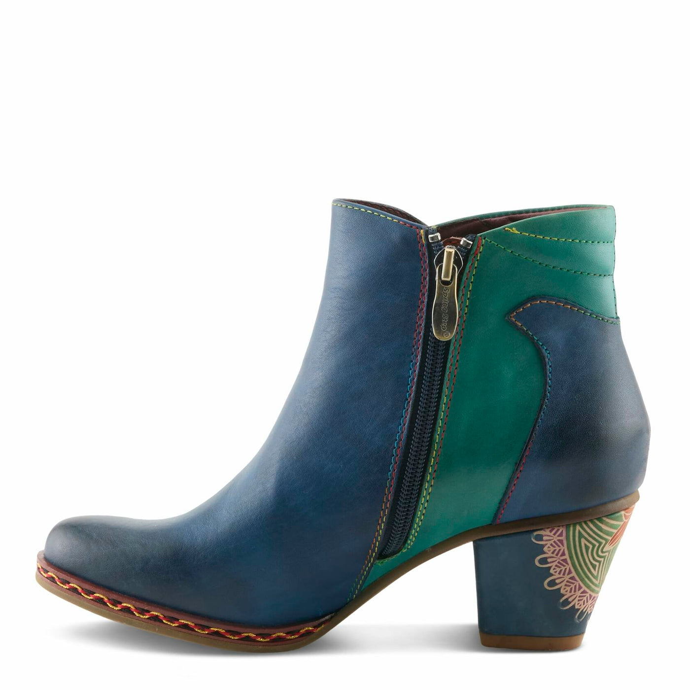 Spring Step L`Artiste Women's Zamihi Leather Bootie Blue EU 44 / US 12.5-13