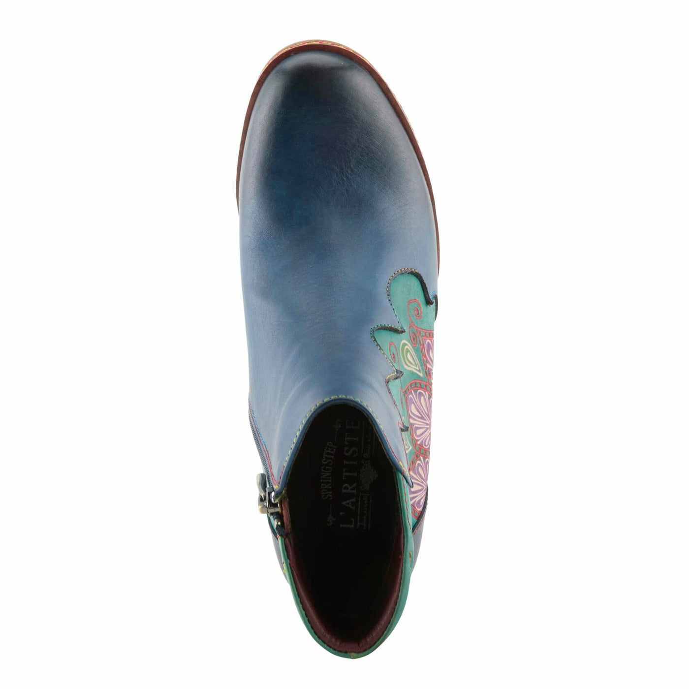 Spring Step L`Artiste Women's Zamihi Leather Bootie Blue EU 44 / US 12.5-13