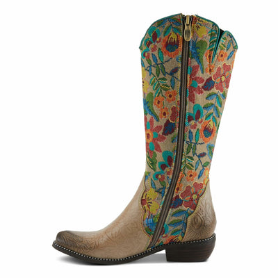 Spring Step L'Artiste Women's Rodeoqueen Leather Tall Boot Taupe Multi EU 42 / US 10.5-11