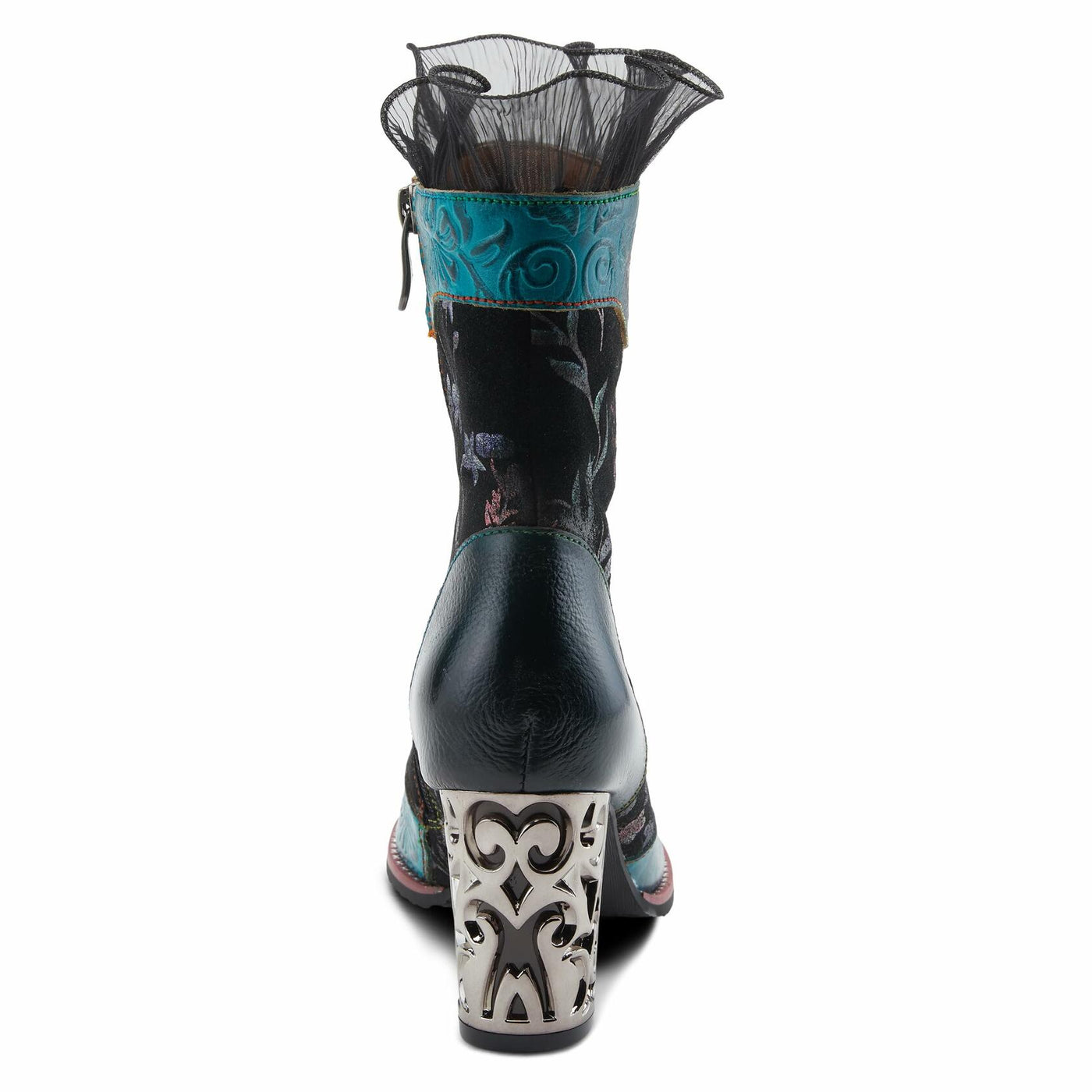 Spring Steps L`Artiste Gaga Mid-Calf Boots for Women - Ladies Boot with Side Zipper Closure - Comfortable Western Women's boots - Turquoise Multi EU 36 / US 5.5-6