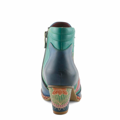 Spring Step L`Artiste Women's Zamihi Leather Bootie Blue EU 44 / US 12.5-13
