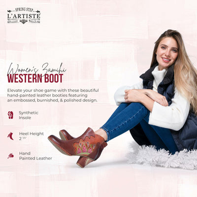 Spring Step L`Artiste Women's Zamihi Leather Bootie Red EU 35 / US 5