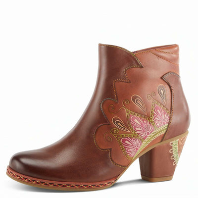 Spring Step L`Artiste Women's Zamihi Leather Bootie Brown EU 38 / US 7.5-8
