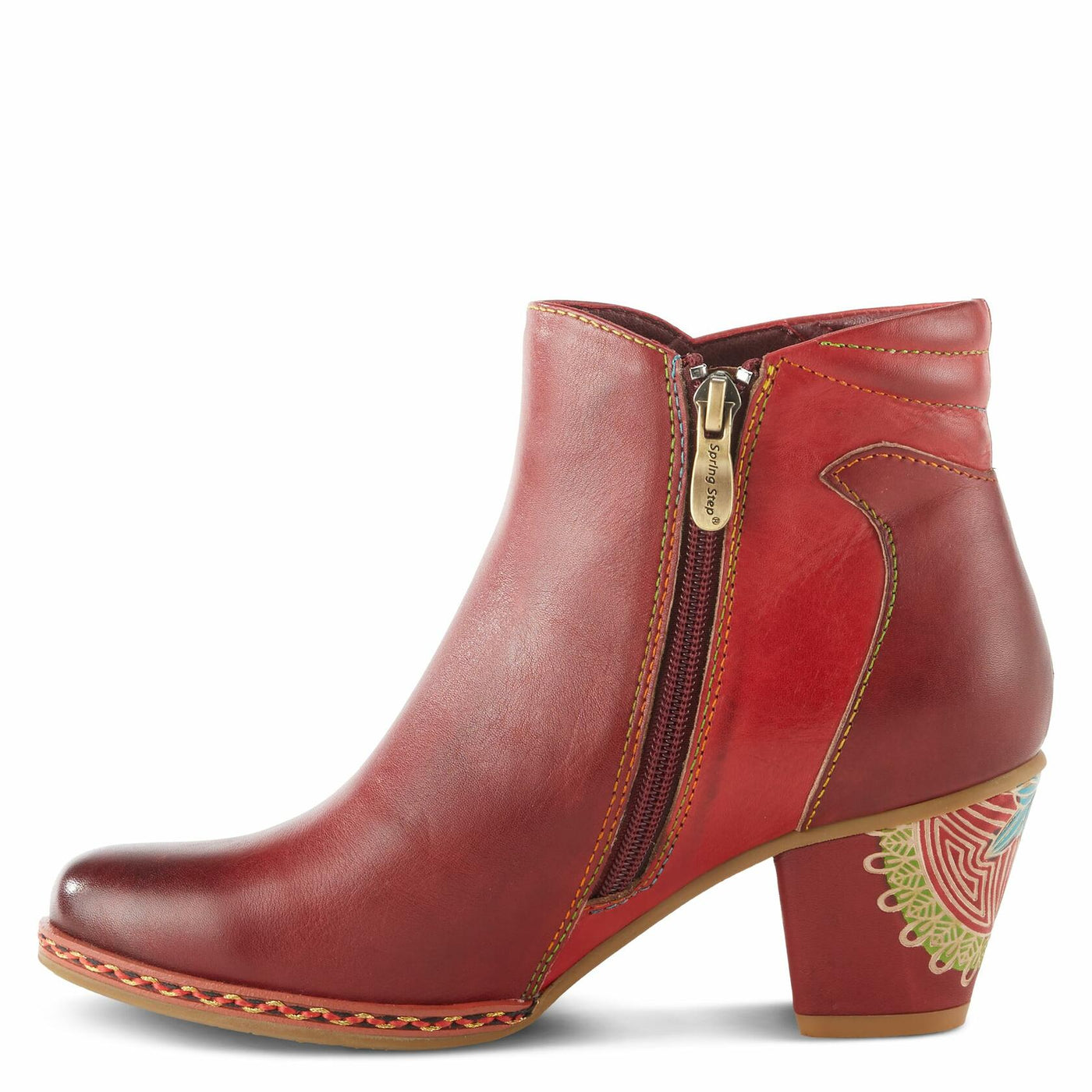 Spring Step L`Artiste Women's Zamihi Leather Bootie Red EU 35 / US 5