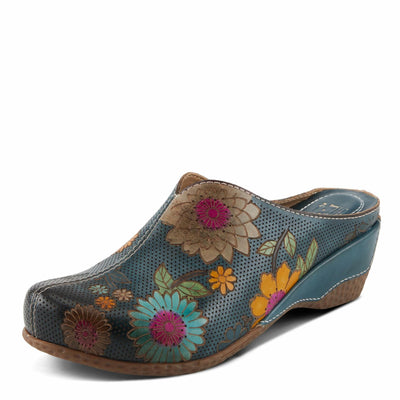 L'Artiste by Spring Step Women's Chienti Clog, Navy Multi, 9