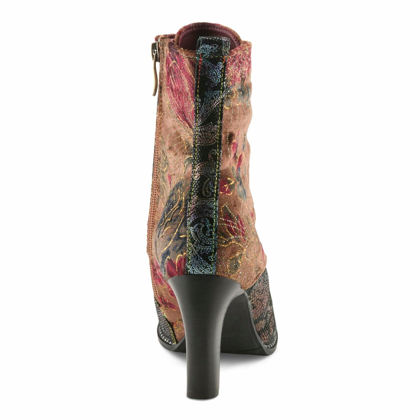 Spring Step L'Artiste Stellar Heeled Booties | Baroque-Inspired Lace-Up Suede Ankle Boots BROWN MULTI EU 38 / US 7.5-8