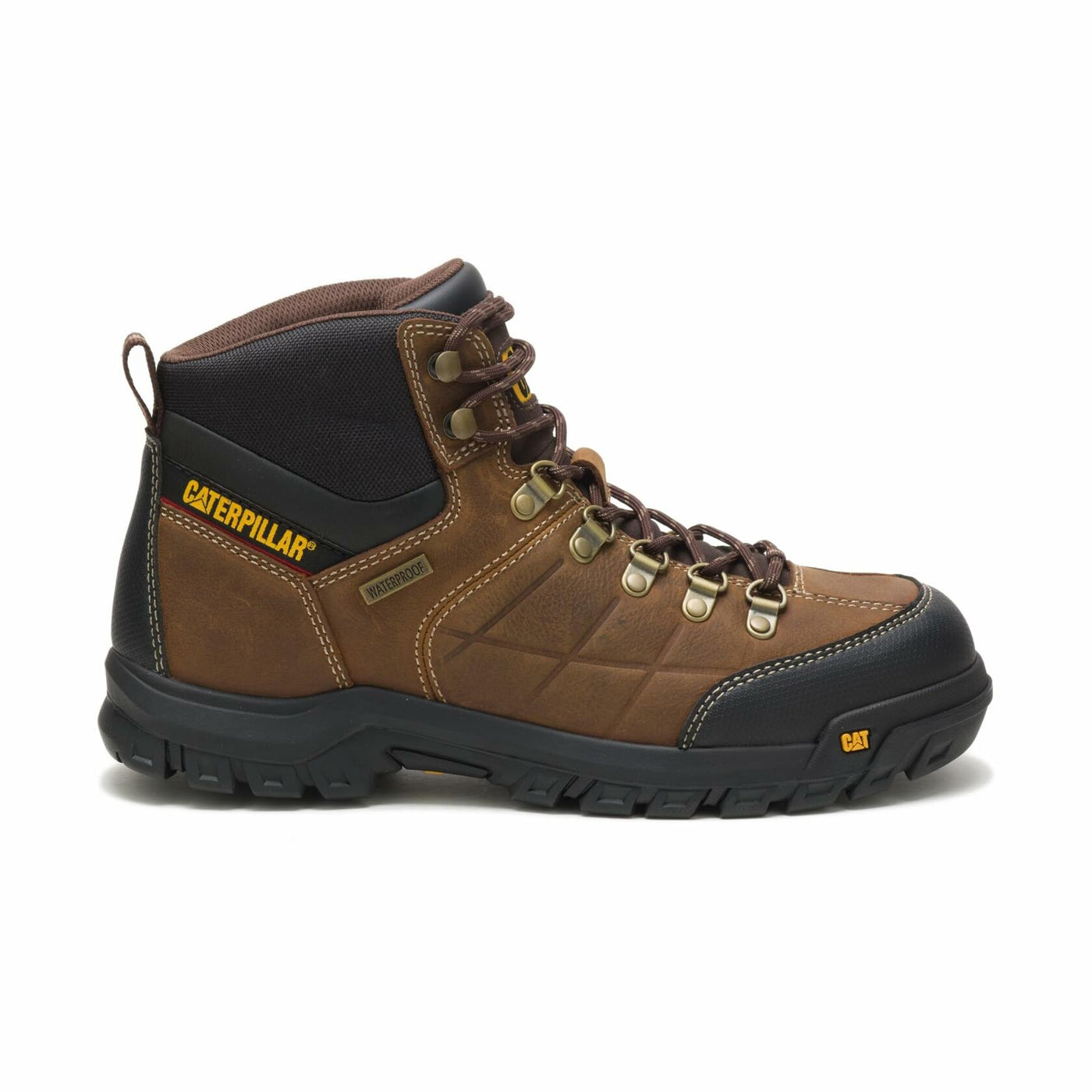 Cat Footwear Men's Threshold Waterproof Soft Toe Work Boot, Real Brown, 15