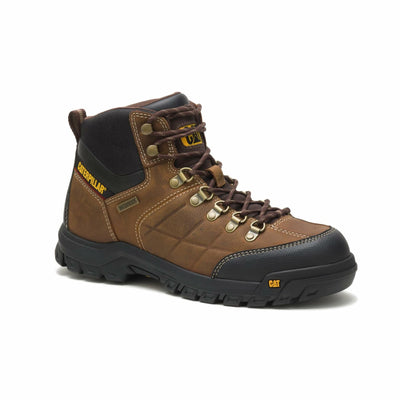 Cat Footwear Men's Threshold Waterproof Soft Toe Work Boot, Real Brown, 15