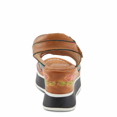 Spring Step L'Artiste Women's FloralBloom - Hand-Painted Lightweight Athleisure Sandals Tan Multi EU 42 / US 10.5-11