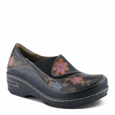 L'Artiste by Spring Step Women's Burbank-Flower Clog, Black Multi, 9.5-10