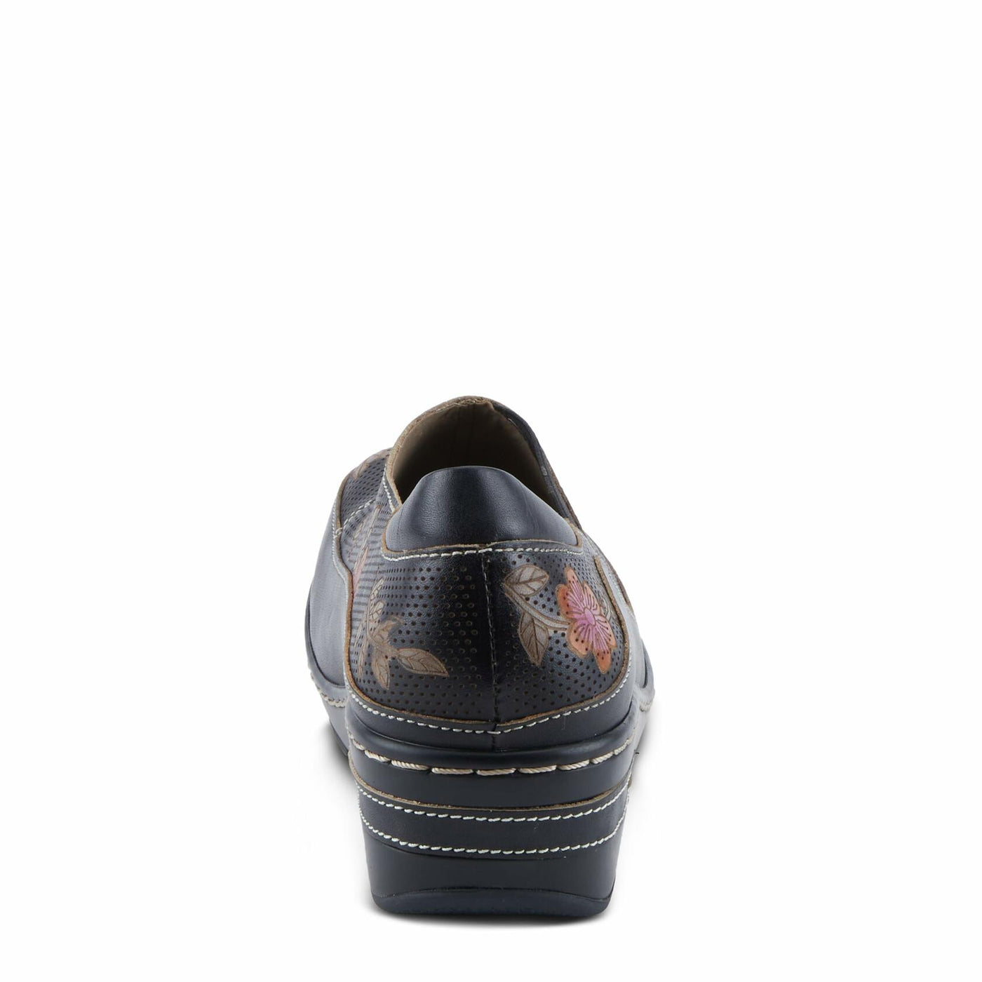 L'Artiste by Spring Step Women's Burbank-Flower Clog, Black Multi, 9.5-10
