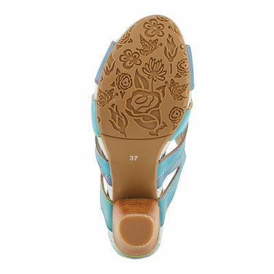 L'Artiste by Spring Step Women's Pita Sandal, Turquoise Multi, 9