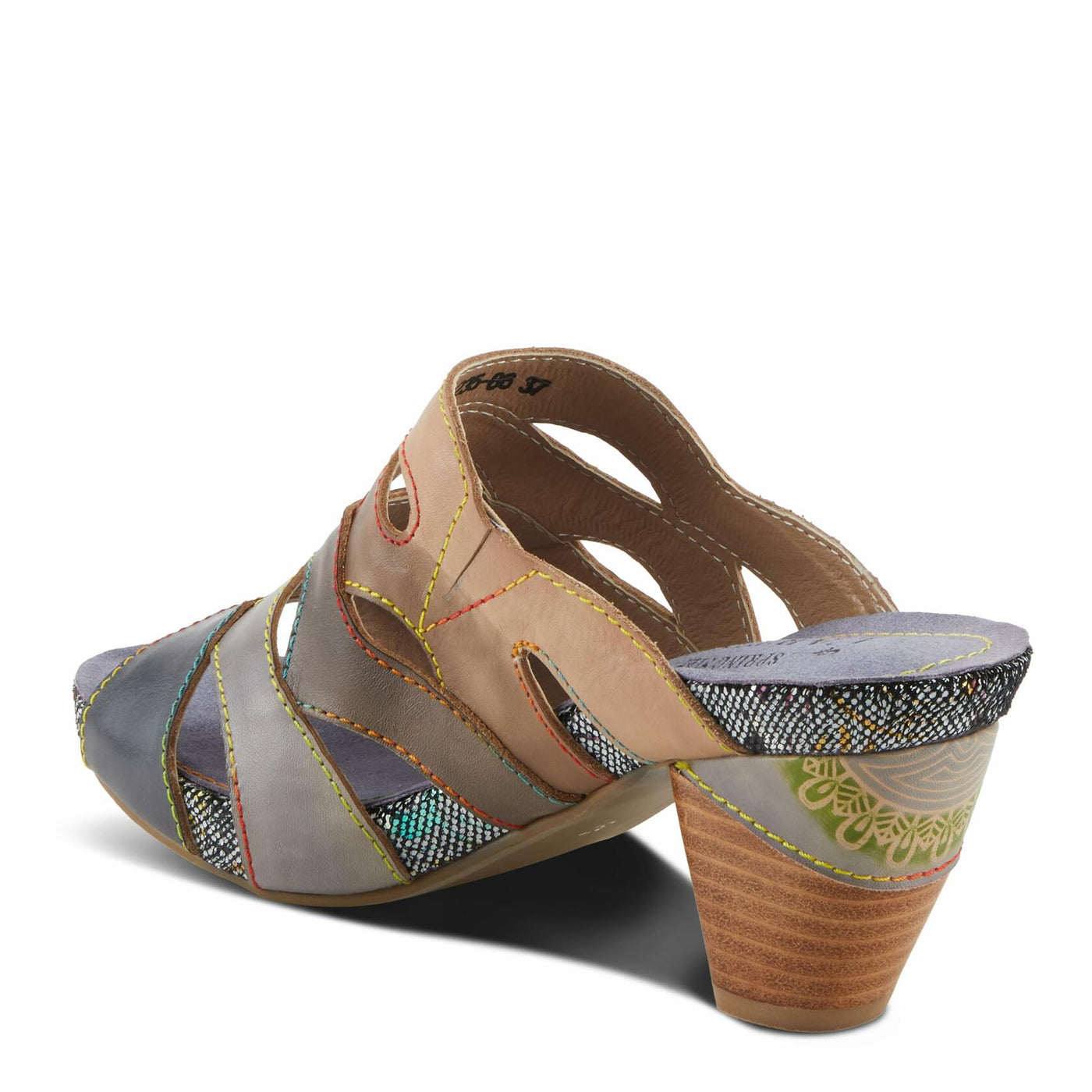 L'Artiste by Spring Step Women's Pita Sandal, Black Multi, 5.5-6