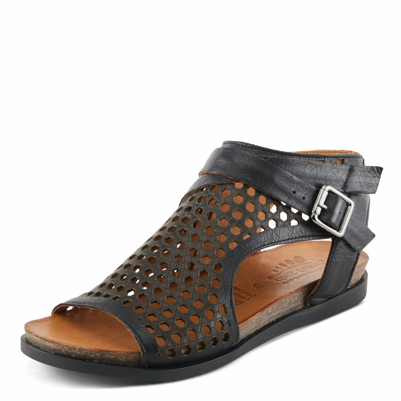 Spring Step Women's Covington Sandal, Black, 7.5